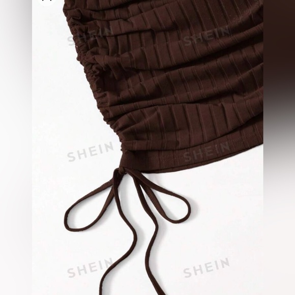Drawstring ruched bodycon dress - Picture 3 of 5